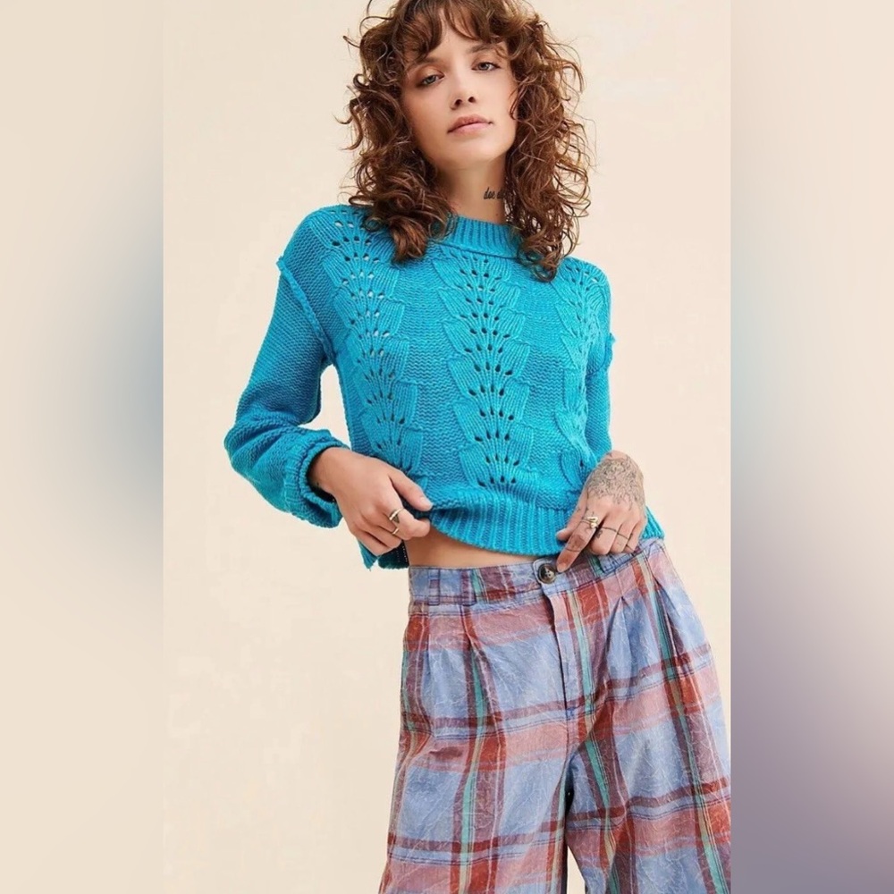 Free People Bell Song Sweater in Teal
